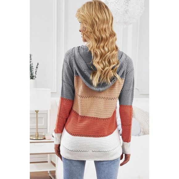 Azura Exchange  Gray Beach Bonfire Knitted Hoodie - Picture 7 of 15